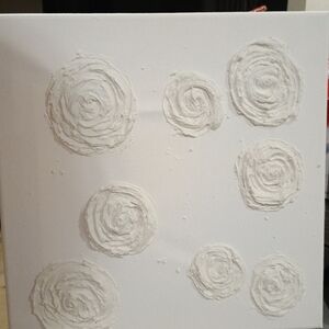 White Mixed Media Art with Organic Textures
